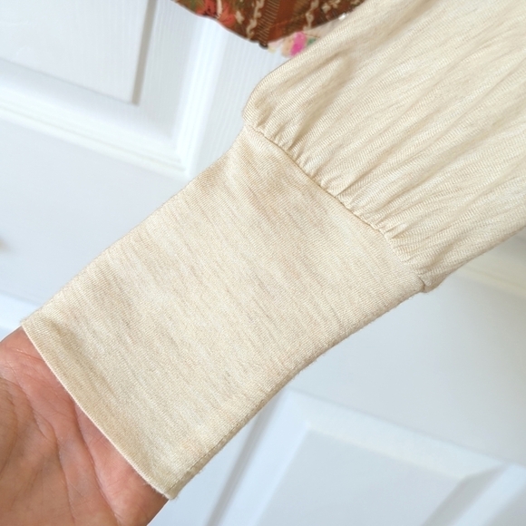 Tiny Anthropologie Sammi Sequined & Floral Long Dolman Balloon Sleeve Top Small - Picture 10 of 13